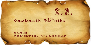 Kosztocsik Mónika névjegykártya